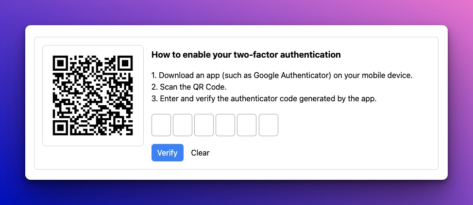 Two-Factor Authentication - Step 1