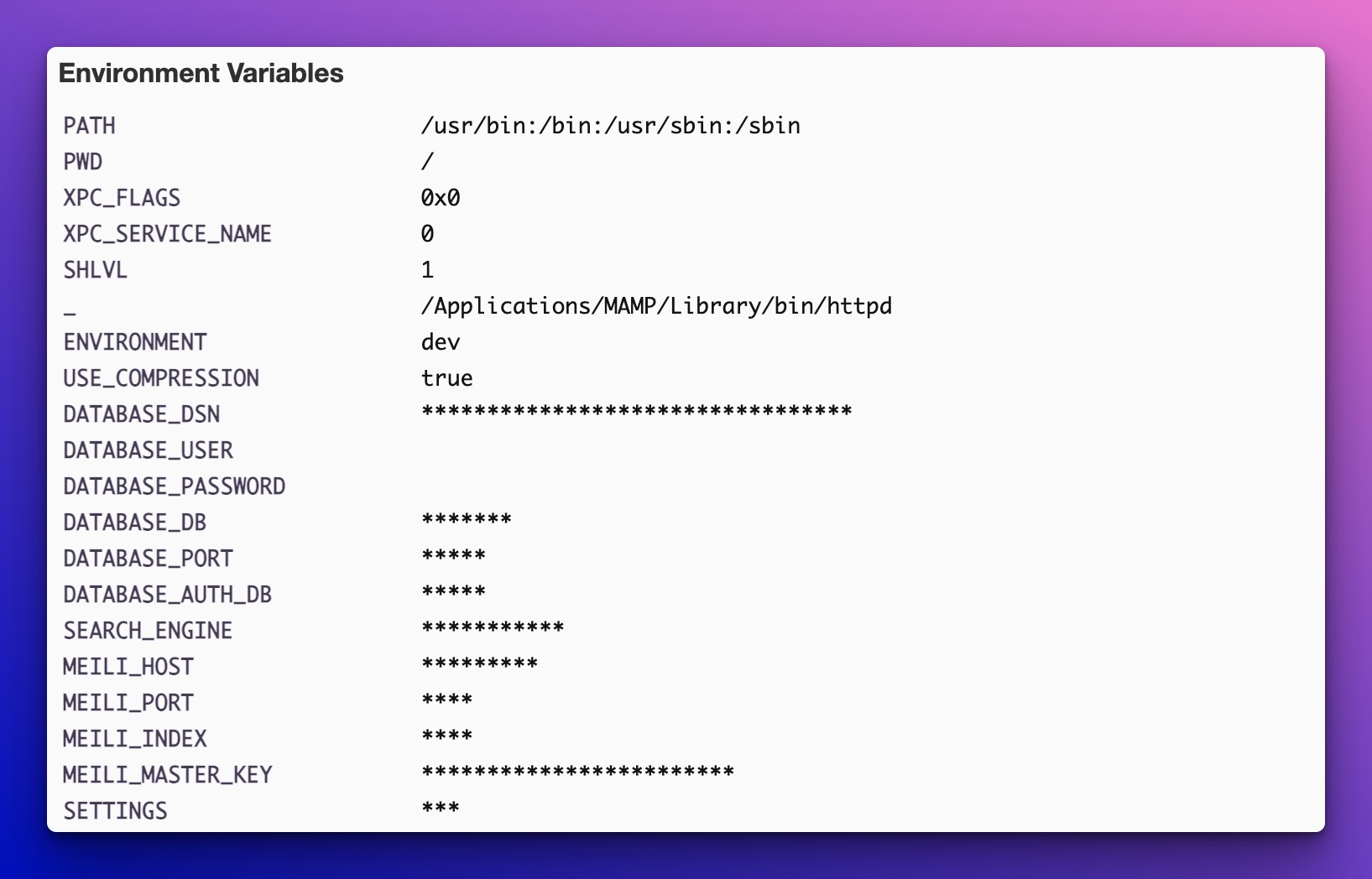 Safe Environment Variables